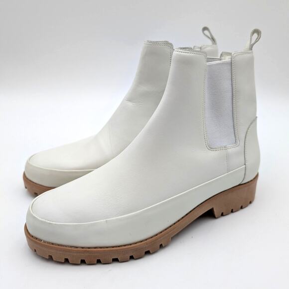 Rebecca Allen The All Weather Chelsea Ankle Boots Women's Cream Size US9 EU39.5 - Picture 1 of 12